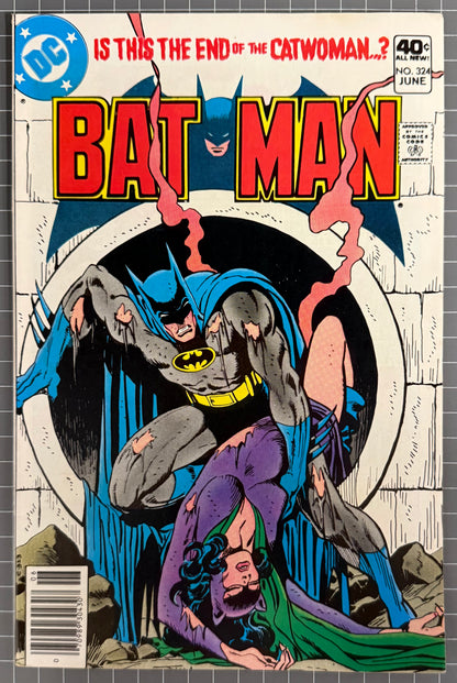 🔑 BATMAN #324 [DC COMICS] NEWSSTAND COMIC *COVER ART BY JIM APARO* 1980