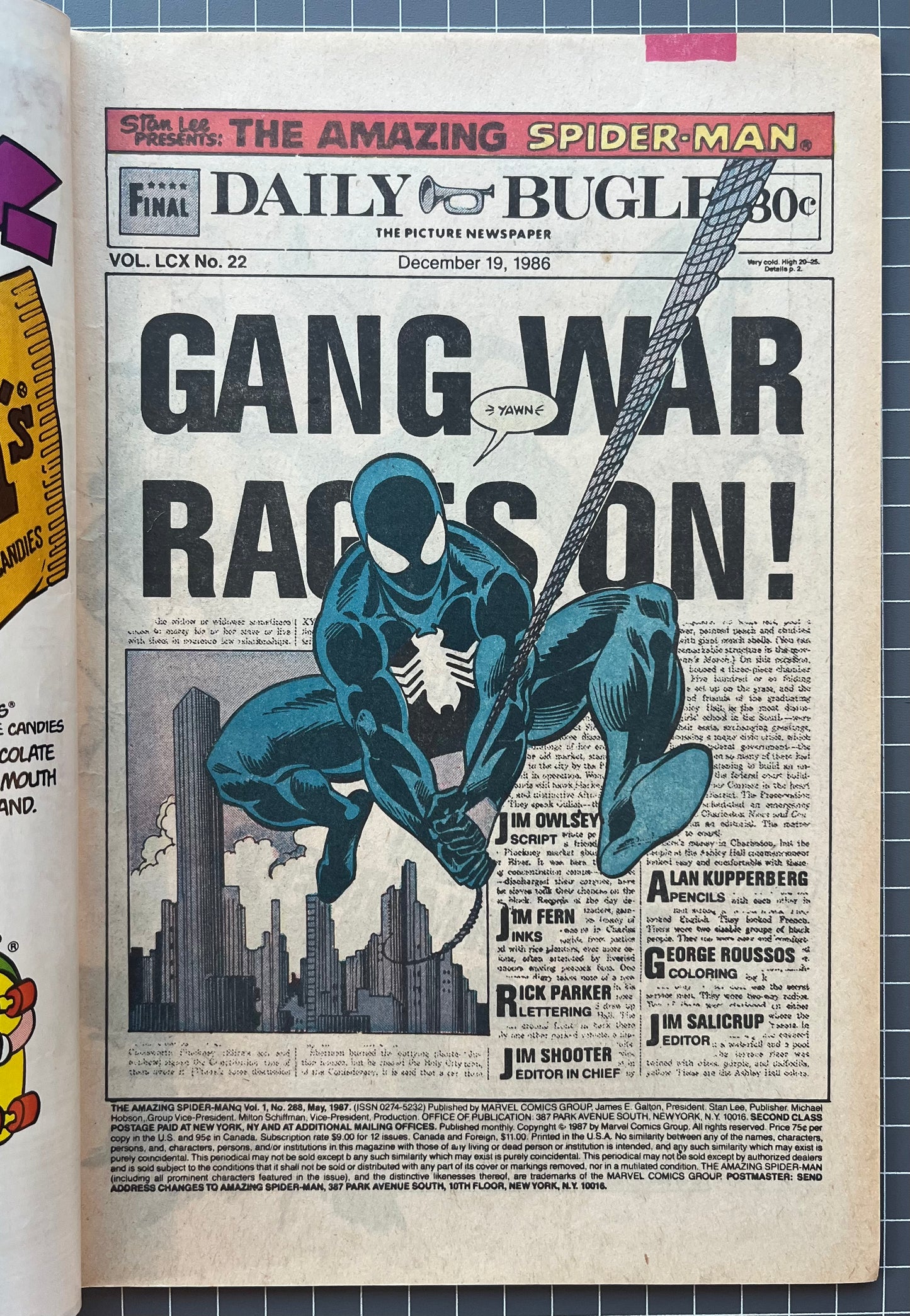 THE AMAZING SPIDER-MAN #288 [MARVEL COMICS] NEWSSTAND 1987 FN-