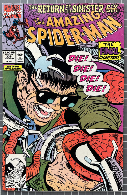 THE AMAZING SPIDER-MAN #339 [MARVEL COMICS] DIRECT 1990 VF-