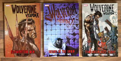 Wolverine Weapon X Vols 1-3, Adamantium Men, Insane in the Brain, Tomorrow dies Today