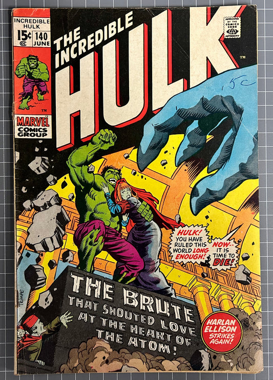 🔑 THE INCREDIBLE HULK #140 [MARVEL COMICS] DIRECT *JARELLA DEBUT* 1971 GD/VG