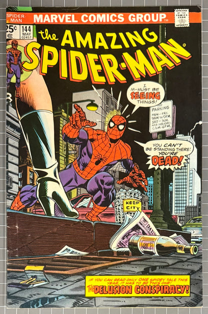 🔑 AMAZING SPIDER-MAN #144 [MARVEL COMICS] *1ST APP. GWEN STACY CLONE* 1975 FN+