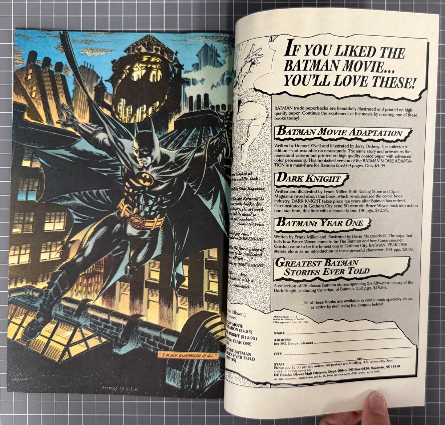 🔑 BATMAN: THE MOVIE ADAPTATION [DC COMICS] NEWSSTAND 1989 FN