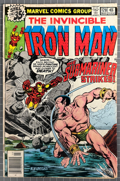 🔑 IRON MAN #120 [MARVEL COMICS] NEWSSTAND *DEMON IN A BOTTLE PART 1* 1979 VG/FN
