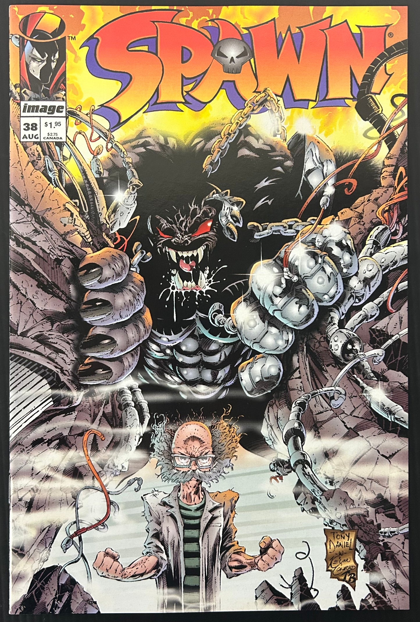 🔑 SPAWN #38 [IMAGE COMICS] DIRECT *1ST APP. CY-GOR* 1995 NM