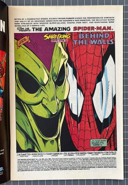 THE AMAZING SPIDER-MAN #390 [MARVEL COMICS] *SHRIEKING PART 1* 1994 VF/NM