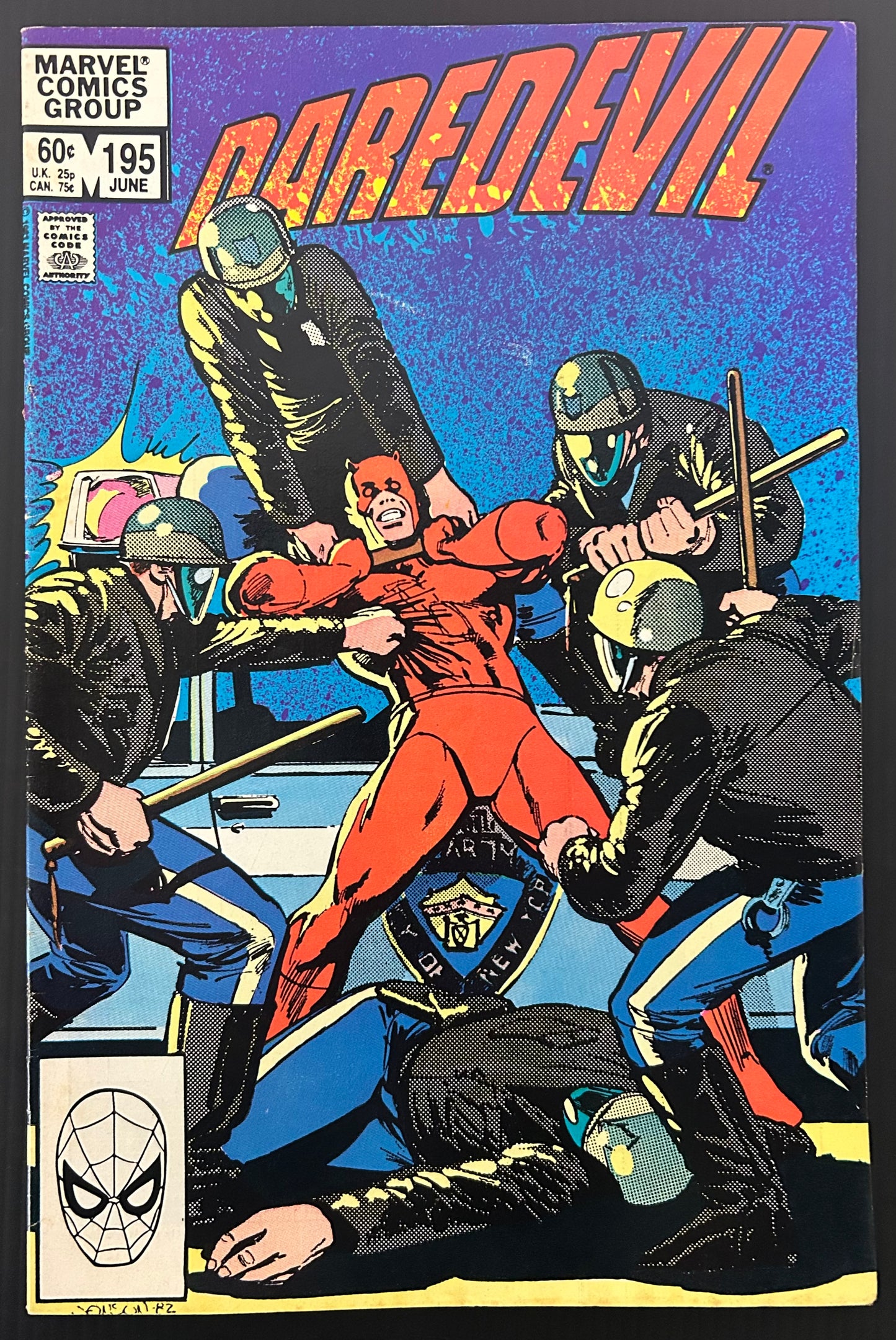 🔑 DAREDEVIL #195 [MARVEL COMICS] DIRECT *1ST APP. TARKINGTON BROWN* 1983 FN/VF