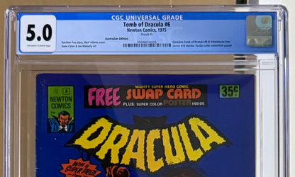 DRACULA #5 (#6) + POSTER + SWAP CARD CGC 5.0 [NEWTON COMICS] AUSTRALIAN 1975