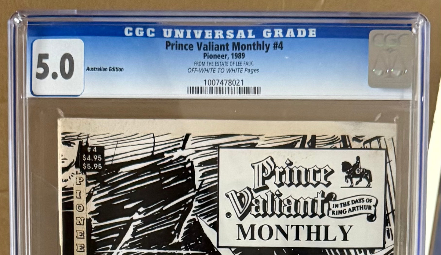 PRINCE VALIANT MONTHLY #4 [PIONEER] CGC 5.0 *FROM THE ESTATE OF LEE FALK* 1989