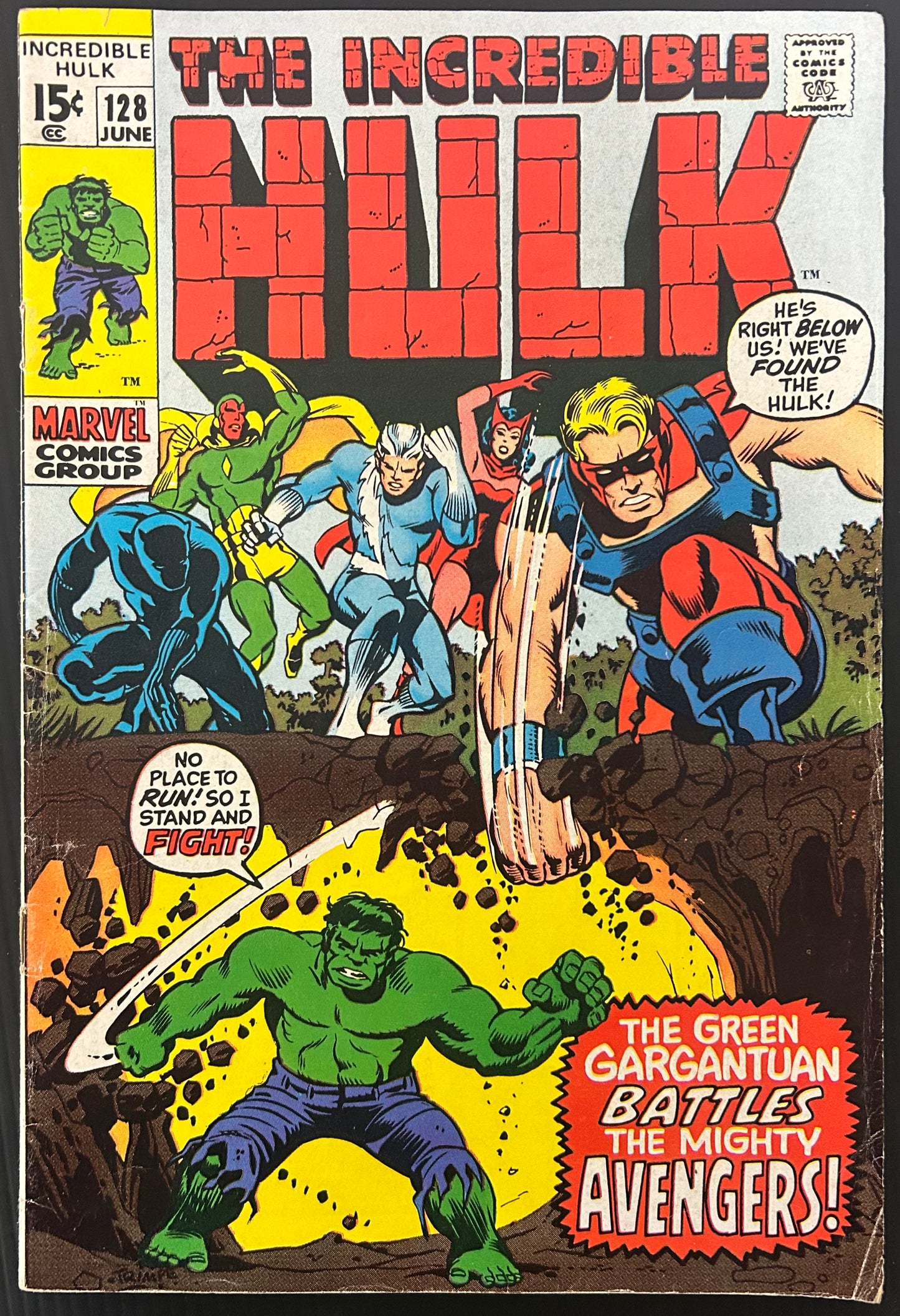 THE INCREDIBLE HULK #128 [MARVEL COMICS] DIRECT 1970 GD/VG