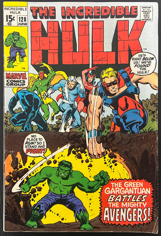 THE INCREDIBLE HULK #128 [MARVEL COMICS] DIRECT 1970 GD/VG