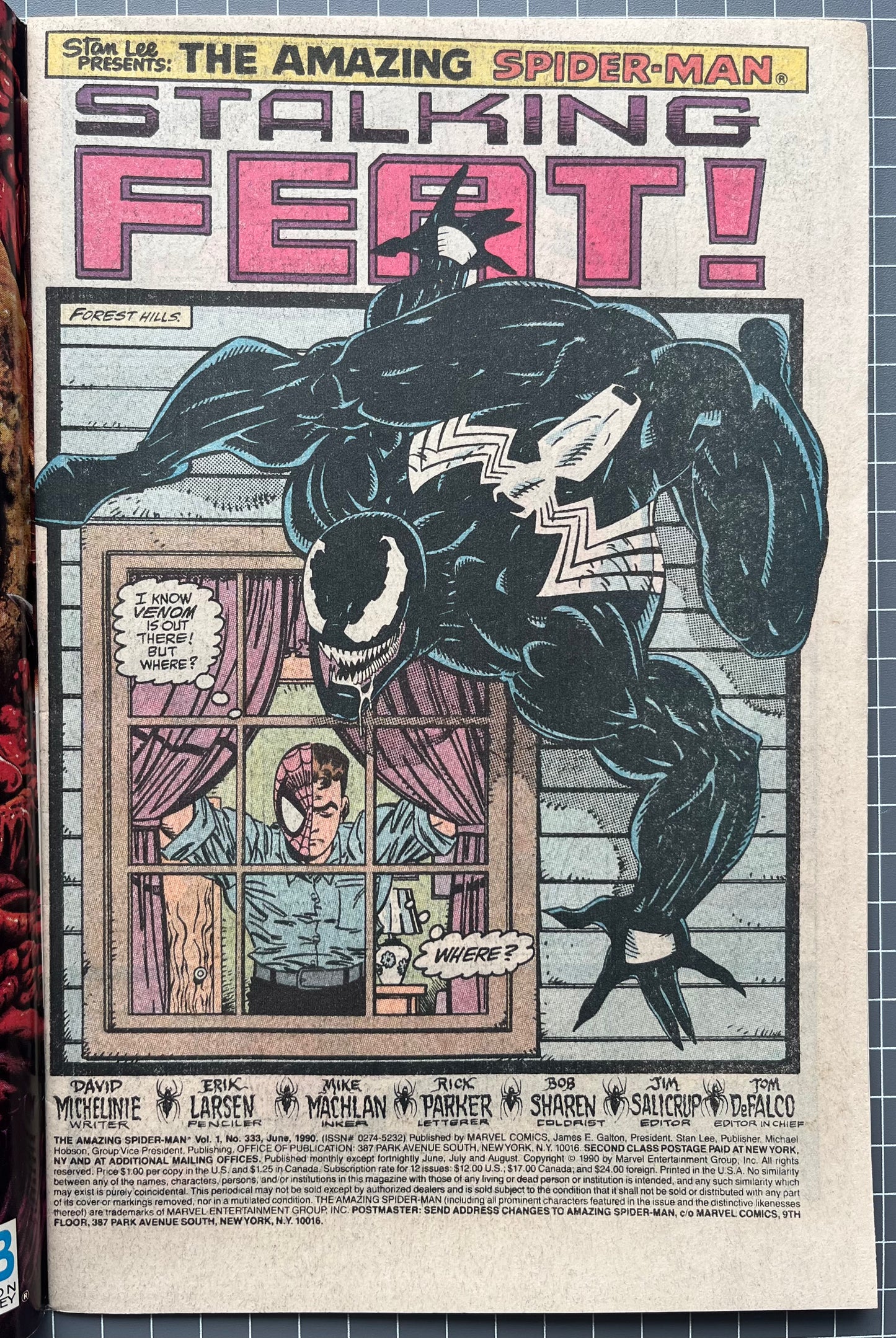 THE AMAZING SPIDER-MAN #333 [MARVEL COMICS] NEWSSTAND 1990 VF-