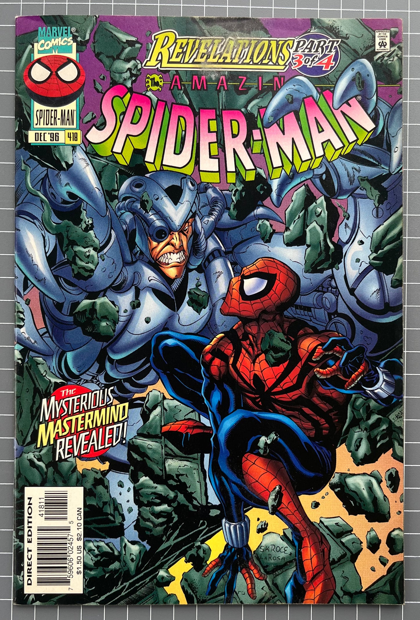 🔑 THE AMAZING SPIDER-MAN #418 [MARVEL COMICS] DIRECT 1996 VF