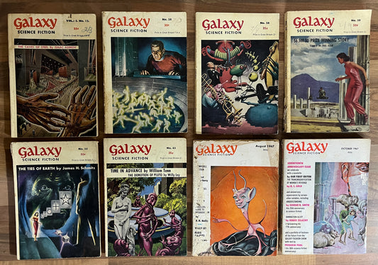 8 x Galaxy Science Fiction Magazines 1954-1967 Vintage British/US Eds Asimov