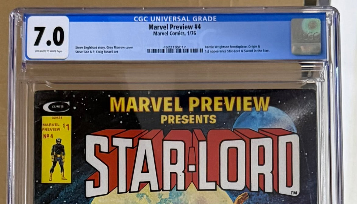 🔑 MARVEL PREVIEW #4 CGC 7.0 [MARVEL COMICS] MAGAZINE *1ST APP. STAR-LORD* 1976