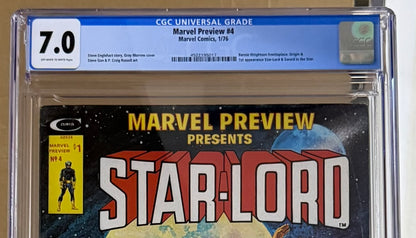 🔑 MARVEL PREVIEW #4 CGC 7.0 [MARVEL COMICS] MAGAZINE *1ST APP. STAR-LORD* 1976