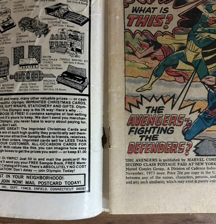 🔑 THE AVENGERS #117 [MARVEL COMIC] *AVENGERS/DEFENDERS WAR* 1973