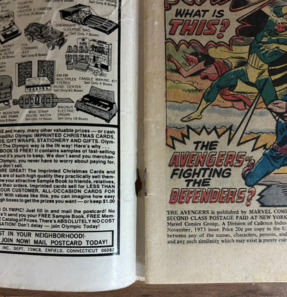 🔑 THE AVENGERS #117 [MARVEL COMIC] *AVENGERS/DEFENDERS WAR* 1973