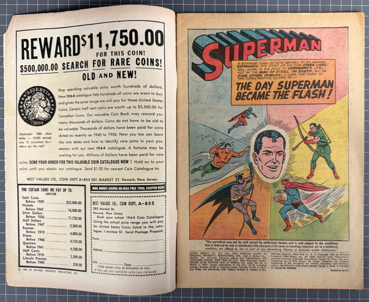 ACTION COMICS #314 [DC COMICS] 1964 VG
