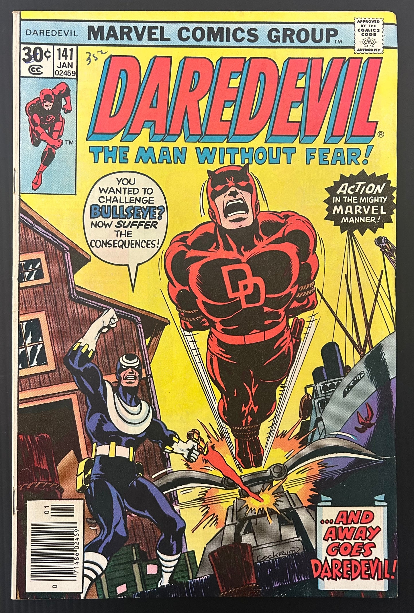 🔑 DAREDEVIL #141 [MARVEL COMICS] NEWSSTAND *3RD APPR BULLSEYE* 1977 FN/VF