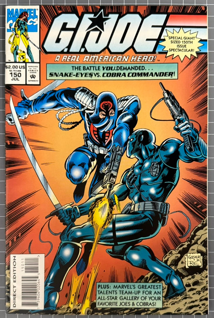 🔑 G.I. JOE: A REAL AMERICAN HERO #150 [MARVEL COMICS] *SNAKE EYES* 1994 VF/NM