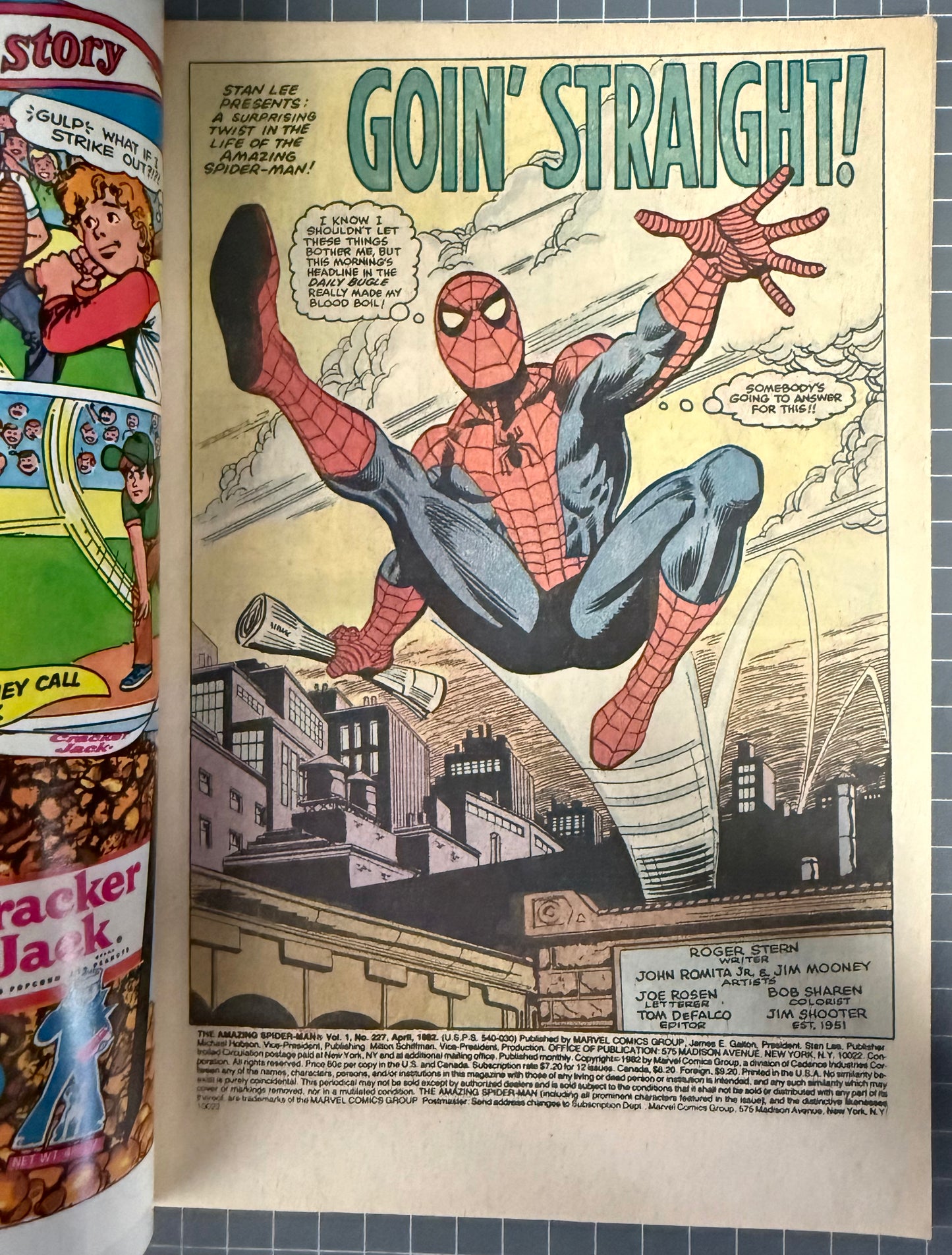 THE AMAZING SPIDER-MAN #227 [MARVEL COMICS] DIRECT 1982 VF+