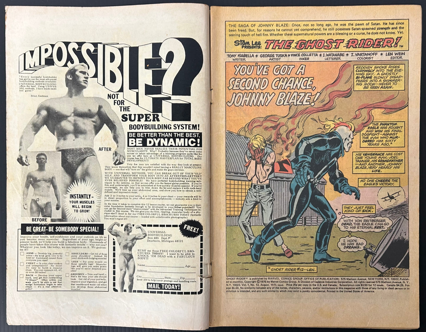 GHOST RIDER #13 [MARVEL COMICS] DIRECT 1975 GD