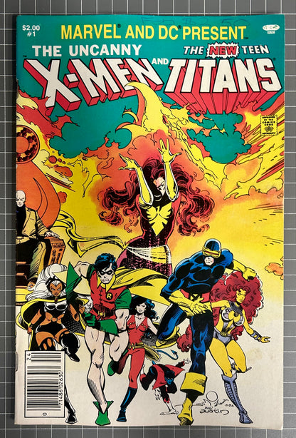 MARVEL AND DC PRESENT: UNCANNY X-MEN AND NEW TEEN TITANS #1 COMIC 1982 FN/VF