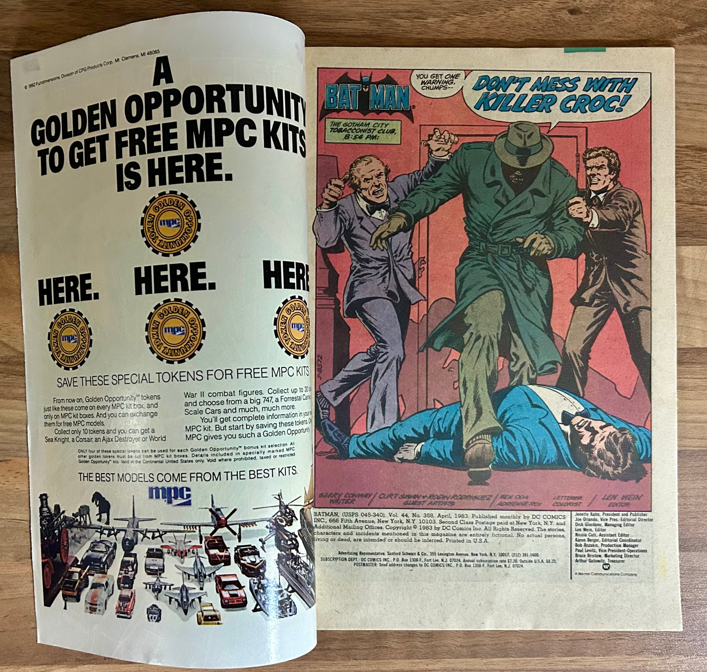 🔑 BATMAN #358 [DC COMICS] DIRECT *KILLER CROC DEBUT* 1982 FN