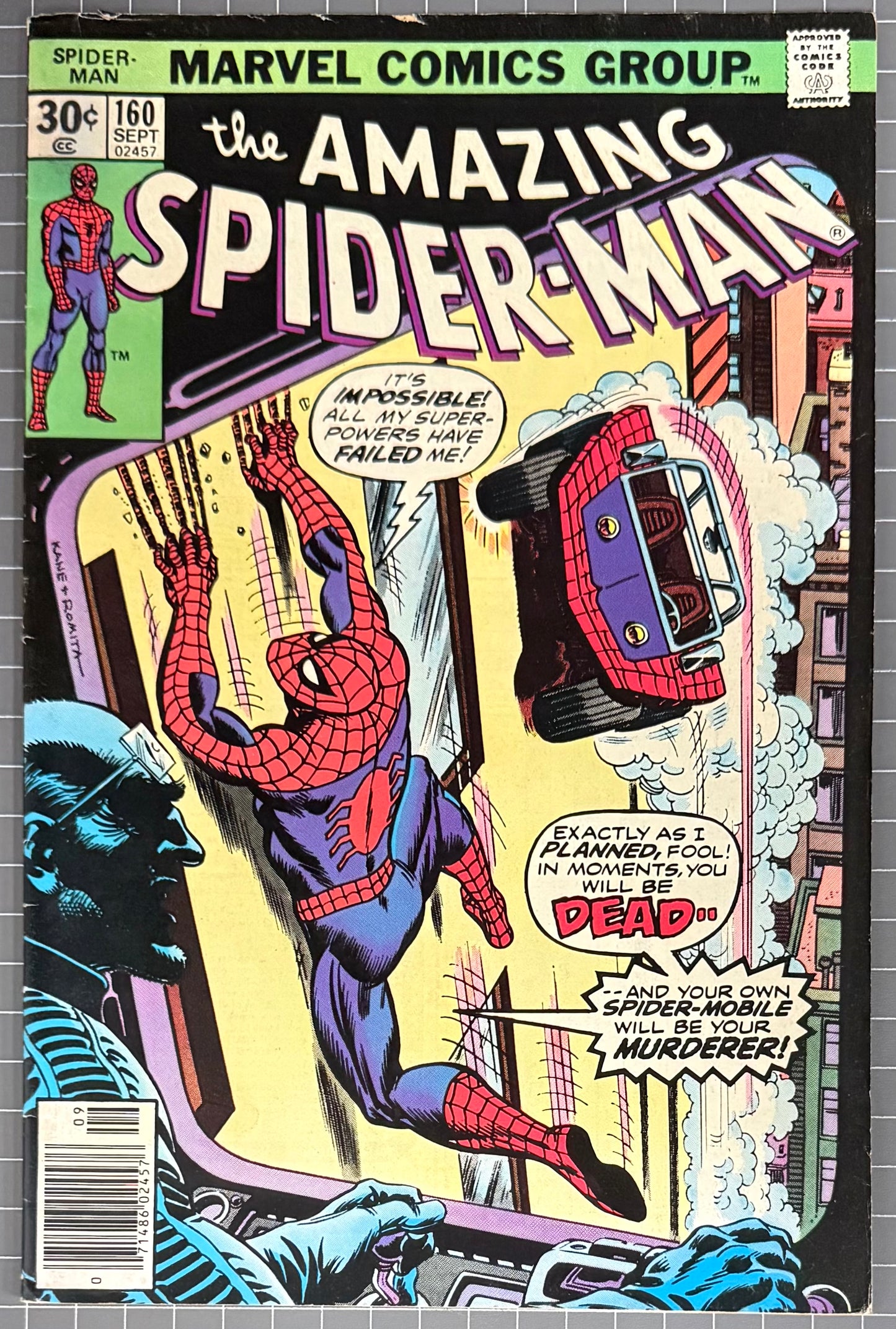 THE AMAZING SPIDER-MAN #160 [MARVEL COMICS] *JOHN ROMITA COVER* 1976 FN