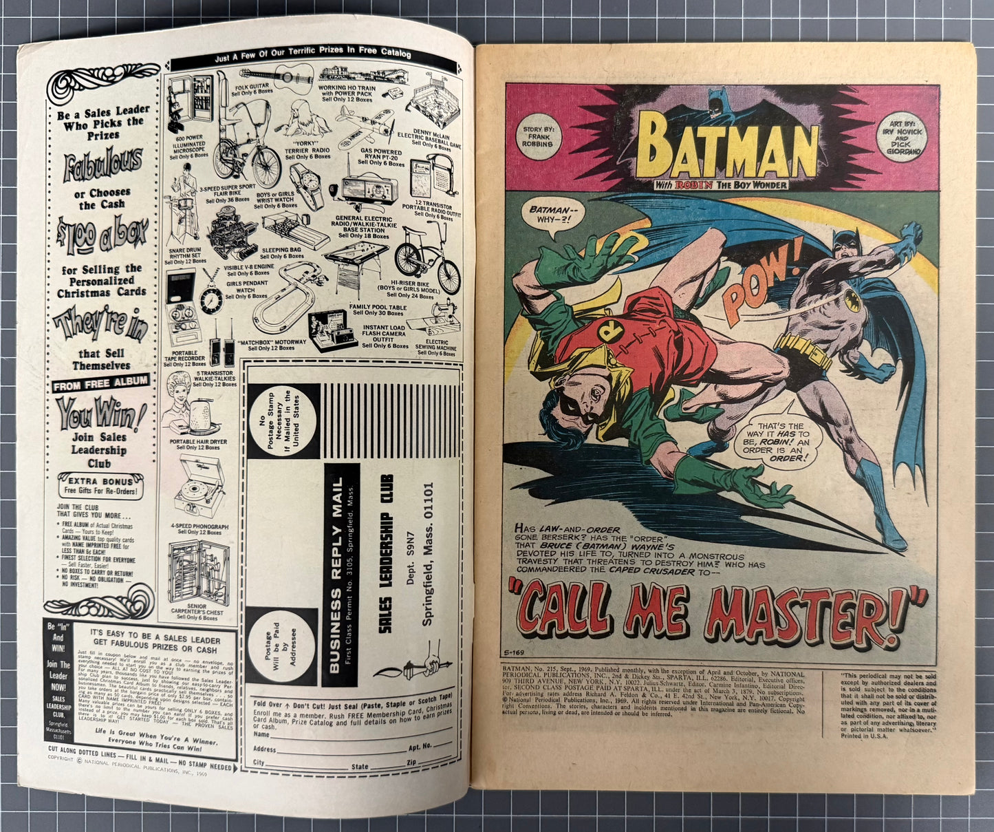 BATMAN #215 [DC COMICS] SILVER AGE 1969 FN-