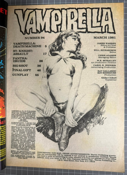 VAMPIRELLA #94 [WARREN] HORROR MAGAZINE 1981 VG+