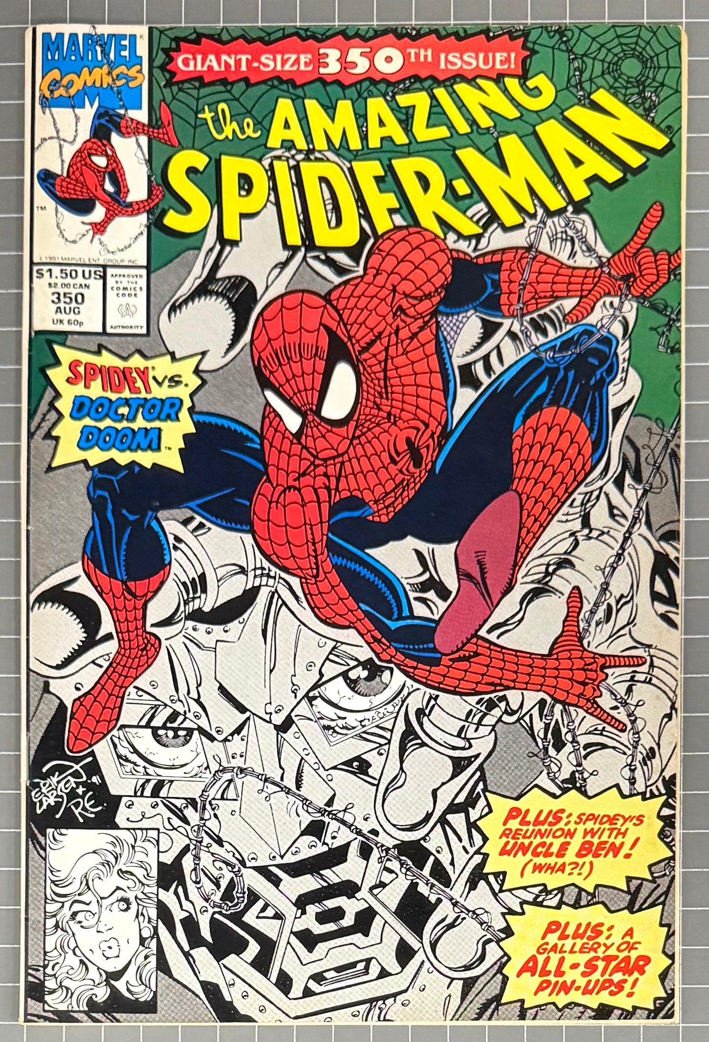 THE AMAZING SPIDER-MAN #350 [MARVEL COMICS] DIRECT *GIANT-SIZE* 1991 VG+