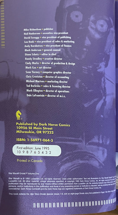 Star Wars: Droids The Kalarba Adventures Graphic TPB 1st Edition, 1995 Dark Horse