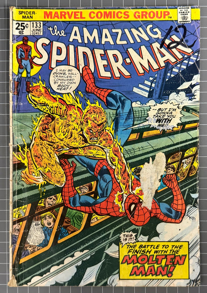 THE AMAZING SPIDER-MAN #133 [MARVEL COMICS] DIRECT 1974 GD-
