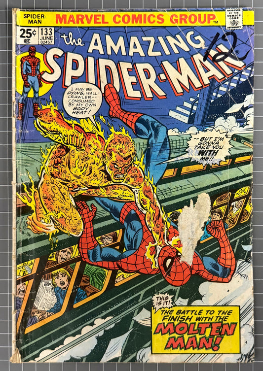 THE AMAZING SPIDER-MAN #133 [MARVEL COMICS] DIRECT 1974 GD-