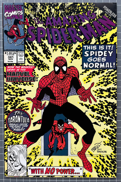 THE AMAZING SPIDER-MAN #341 [MARVEL COMICS] DIRECT 1990 VF