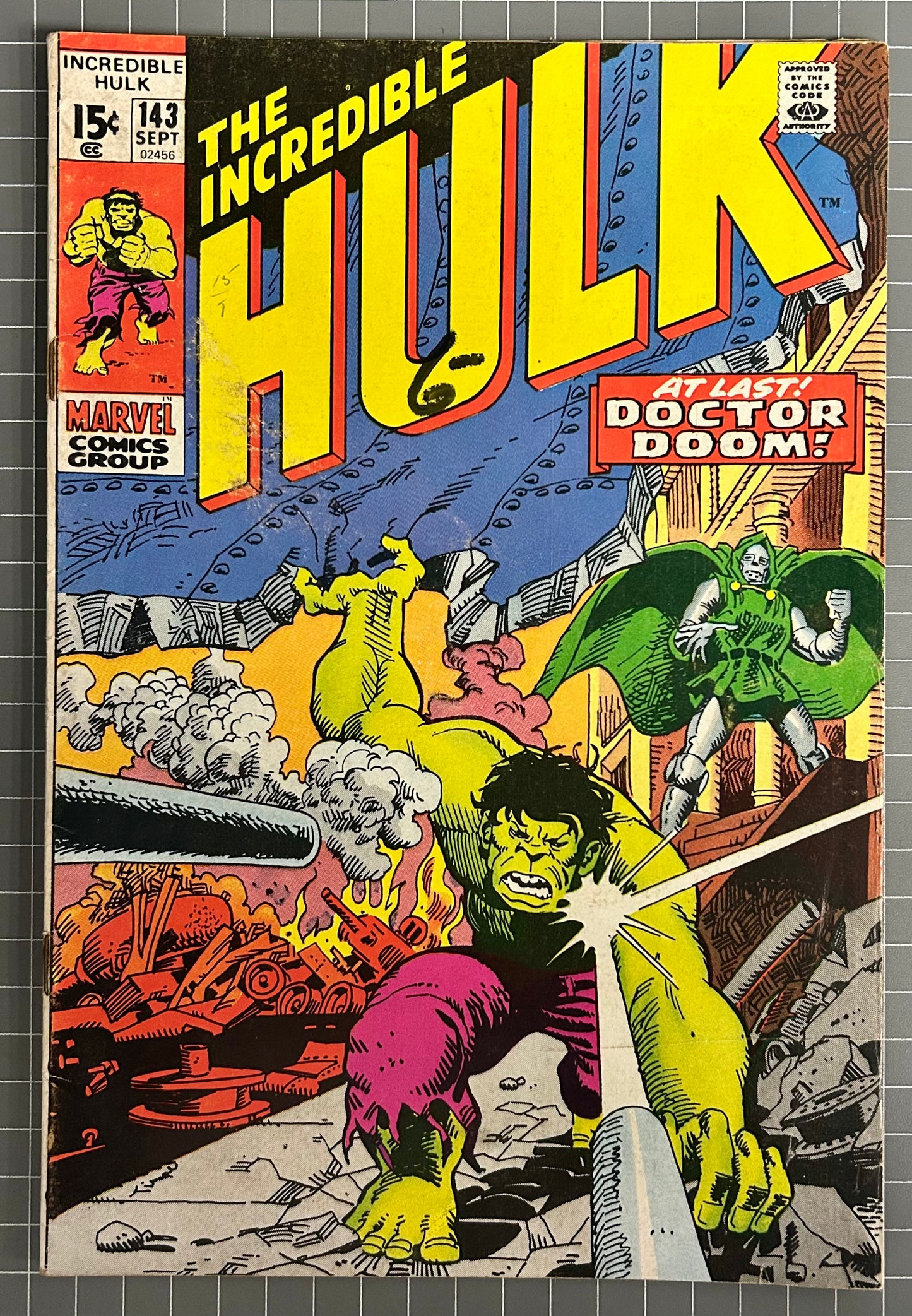 THE INCREDIBLE HULK #143 [MARVEL COMICS] DIRECT 1971 GD/VG