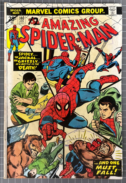 🔑 AMAZING SPIDER-MAN #140 [MARVEL COMICS] *1ST APP. GLORIA GRANT* 1975 GD+