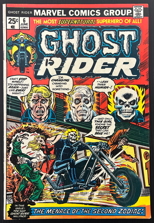 GHOST RIDER #6 [MARVEL COMICS] DIRECT 1974 FN-