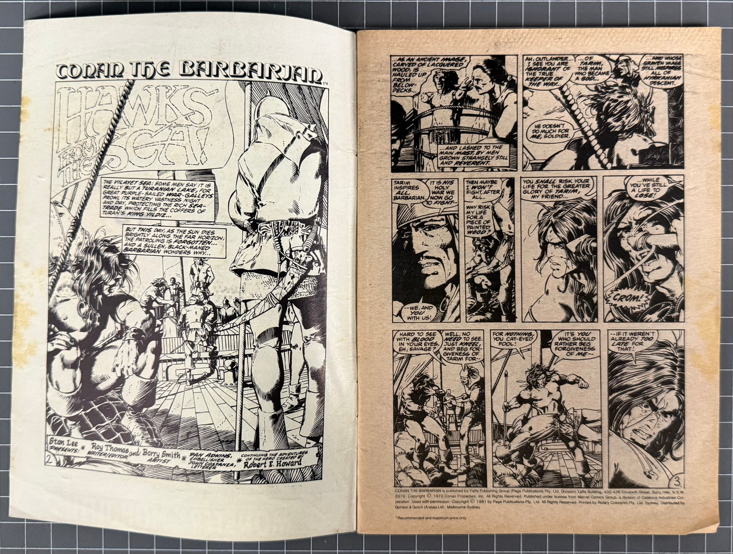 CONAN THE BARBARIAN #7 [YAFFA PUBLISHING] AUSTRALIAN MARVEL DIGEST COMIC 1981