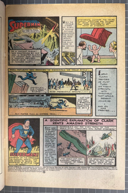 🔑 ACTION COMICS #1 [DC COMICS] DIRECT *REPRINT 1ST APP. SUPERMAN* 1988 FN/VF
