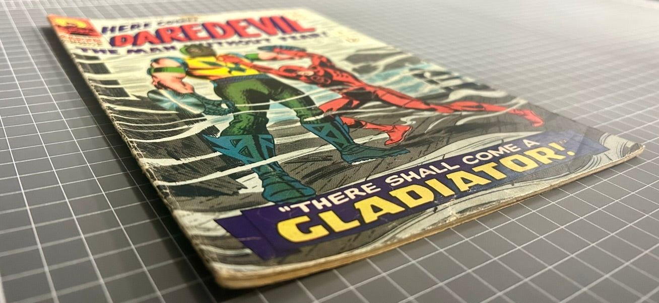 🔑  DAREDEVIL #18 [MARVEL COMICS] DIRECT *GLADIATOR DEBUT* 1966 GD/VG