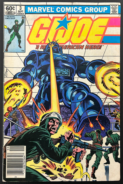 G.I. JOE A REAL AMERICAN HERO #3 [MARVEL COMICS] NEWSSTAND 1982 FN/VF