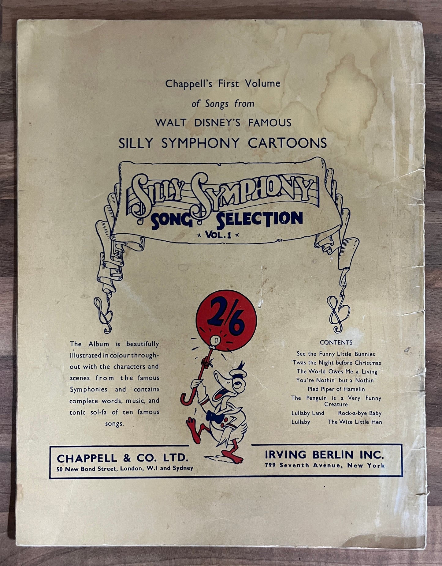 Folio of Songs Vol. II Walt Disney's Famous Pictures Mickey Mouse Silly Symphony