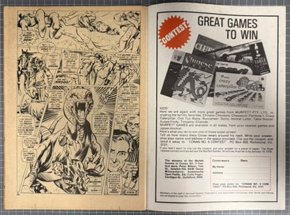 🔑 CONAN THE BARBARIAN #9 + POSTER [NEWTON COMICS] AUSTRALIAN MARVEL 1975