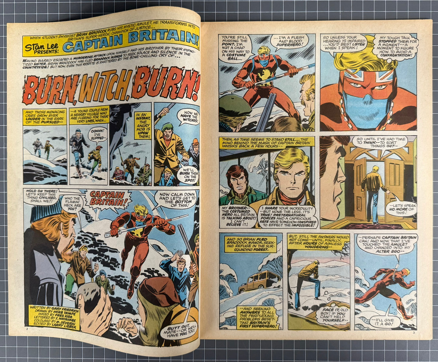 CAPTAIN BRITAIN #11 [MARVEL UK] COMIC MAGAZINE *HERB TRIMPE* 1976 NM-