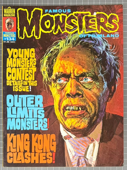 FAMOUS MONSTERS OF FILMLAND #134 [WARREN] HORROR MAGAZINE 1977 FN/VF