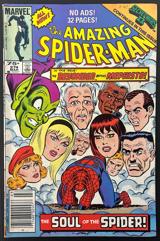 THE AMAZING SPIDER-MAN #274 [MARVEL COMICS] NEWSSTAND 1985 FN/VF