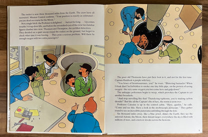 HERGE THE ADVENTURES OF TINTIN EXPLORERS ON THE MOON POP-UP BOOK 1992 1st HC *RARE*